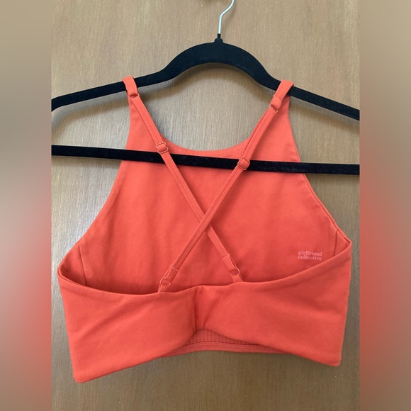 Girlfriend Collective Orange (Tart) Topanga High-Neck Bra XS - Picture 4 of 9